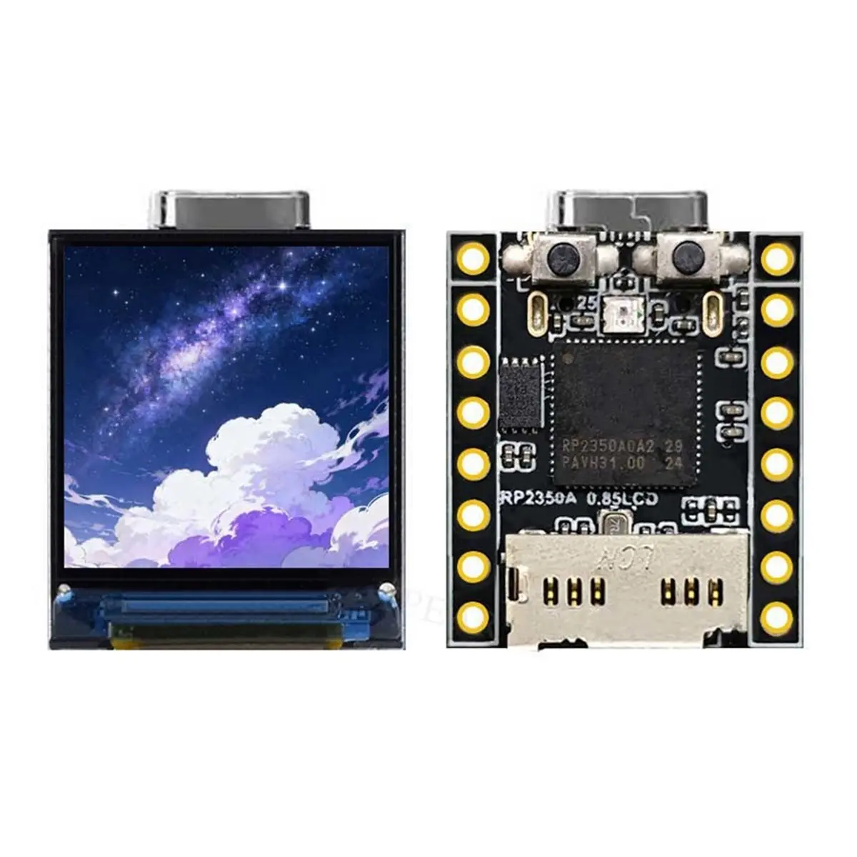 

(A32M) Для Raspberry Pi Pico 2 RP2350, мини-дисплей LCD 0,85 дюйма, плата для разработки, RGB LED/слот SD/гироскоп QMI8658, сенсор A