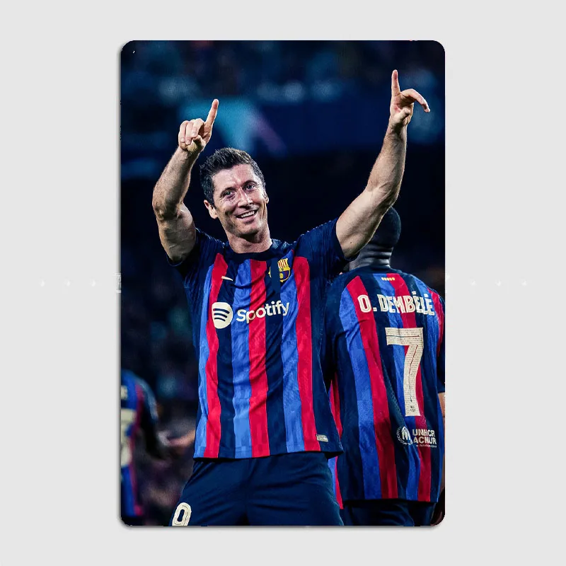 Robert Lewandowski Football Player Retro Posters Metal Poster Pub Sign Garage Club Bar Indoor Wall Room Decoration Home Decor