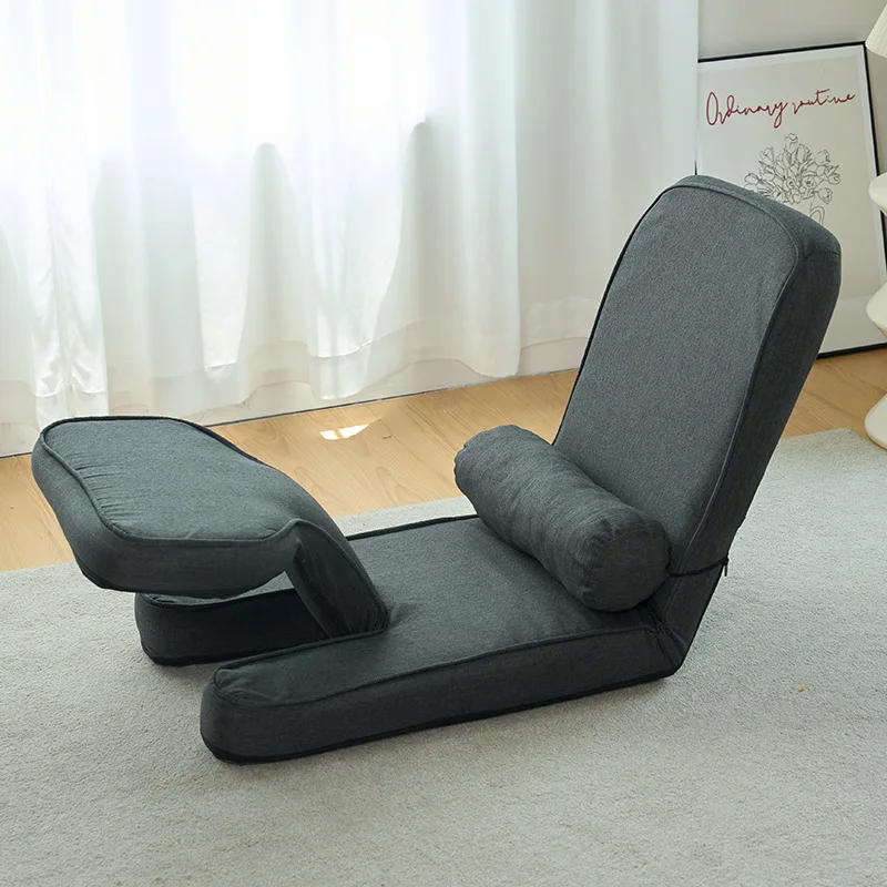 Lazy Sofa Recliner Foldable Tatami Floor Chair High Back Support Lounger Multi-Functional Reading
