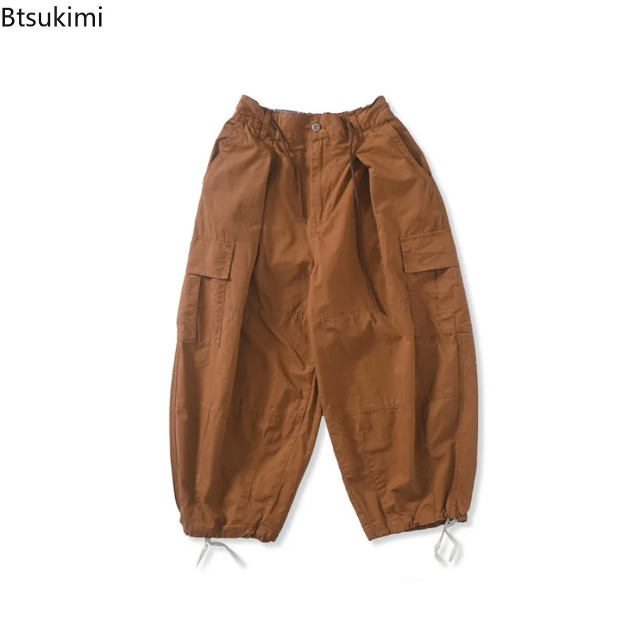 Men Women Harajuku High Street Baggy Harem Trousers Retro Cargo Pants Hip Hop Solid Color Drawstring Streetwear Oversize Unisex