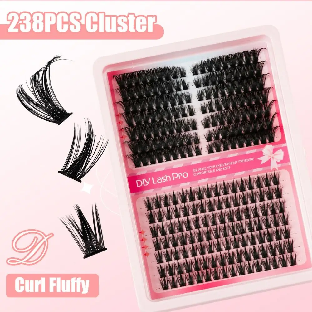 40D Cluster DIY Lash Extension Premium Mink Invisible Band False Eyelash Extension Cat Eye Lashes Manga Lash Individual Lashes