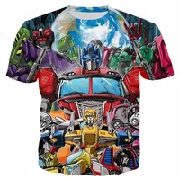 Kids Autobots Tees Children Summer Short Tops - T-shirts - AliExpress Kids Summer Transformation Robot 3d Print Boys T-shirts