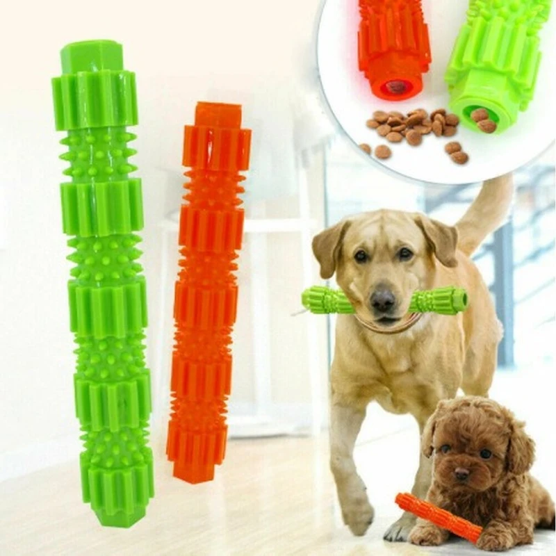 23cm Pet Dog Chew Toy for Feeding Aggressive Chewers Hollow Rubber Stick Teeth Cleaning Toy Squeaking Rubber Non Toxic Dog Toys