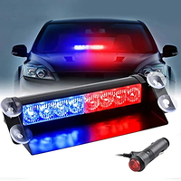 8 LED Strobe Flash Warning Lamp EMS Police Car Flasher Beacon Flashing Firemen Fog Emergency LED Light 8LED Amber White Red Blue