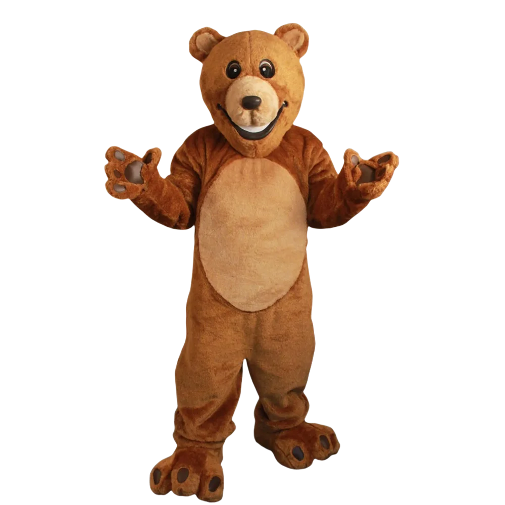 Smiling Teddy Bear Mascot With Mini Fan and Helmet Teddy Bear Mascotte Mascota Outfit Suit Fancy Dress EMS Free Ship SW500