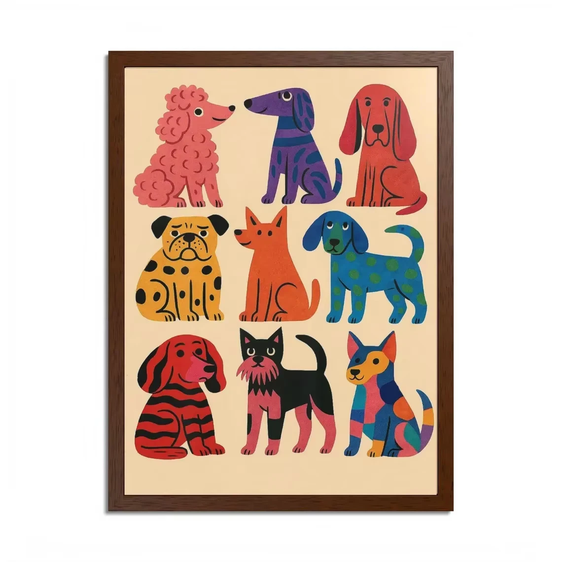 

500/1000/1200/2000 PCS Jigsaw Puzzles Colorful Dog Animal Family Activity Games for Gameroom Bedroom Home Decor Gift Frameless