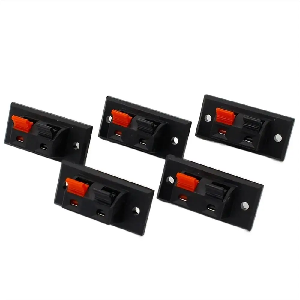 Hot 5 Pcs 2 Positions Connector Terminal Push in Jack Spring Load Audio Speaker Terminals