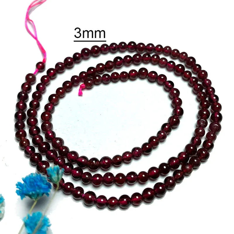 Natural Stone AA Good Grade Red Garnet Beads for Jewelry Making Diy Bracelet Necklace Accessories 2mm 3mm 4mm 5mm 6mm 7mm 8mm