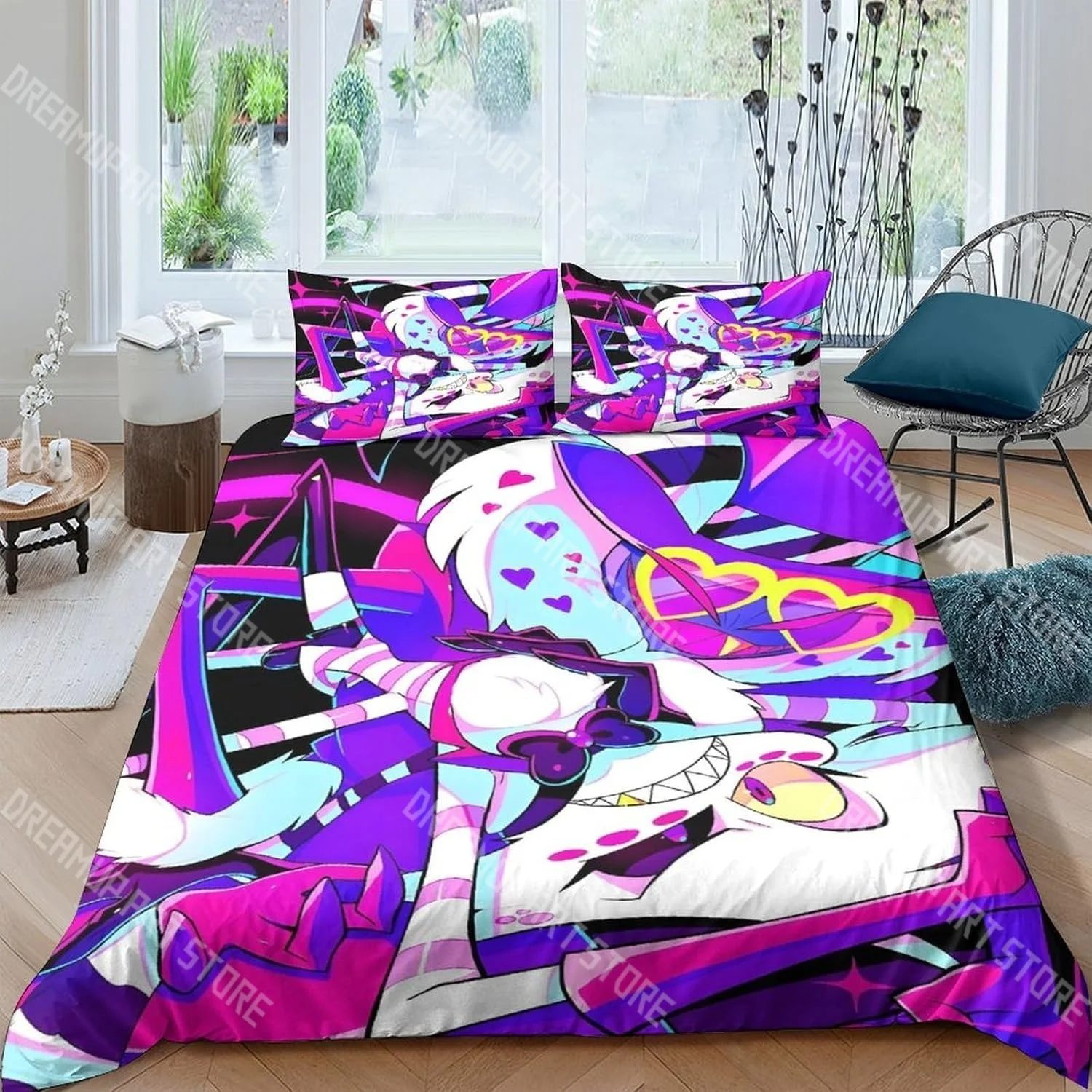 mode-hazbin-hotel-dessin-anime-ensemble-de-literie-simple-double-pleine-reine-king-size-ensemble-de-lit-enfants-chambre-housse-de-couette-ensembles-drap-de-lit-ensemble