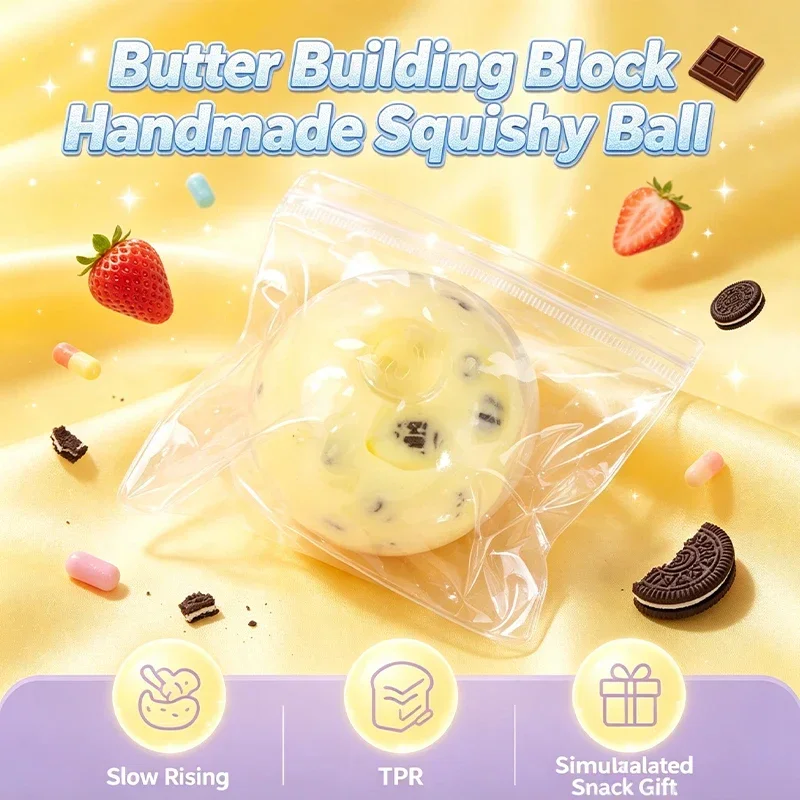 Handmade Butter Texture Shapeable Squeeze Ball Realistic Sensory Toy Mood Relief Relaxing Anti Anxiety Novelty Present For Adult