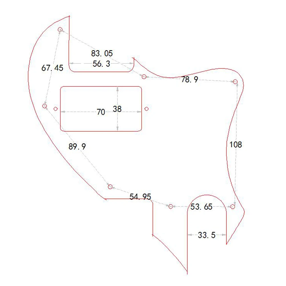 Pelindung Pickguard Gitar Elektrik Pengganti Pelat Goresan 7 Lubang Humbucker Pickguard Gitar TL Pelindung Pick Gitar untuk Gitar TL P90