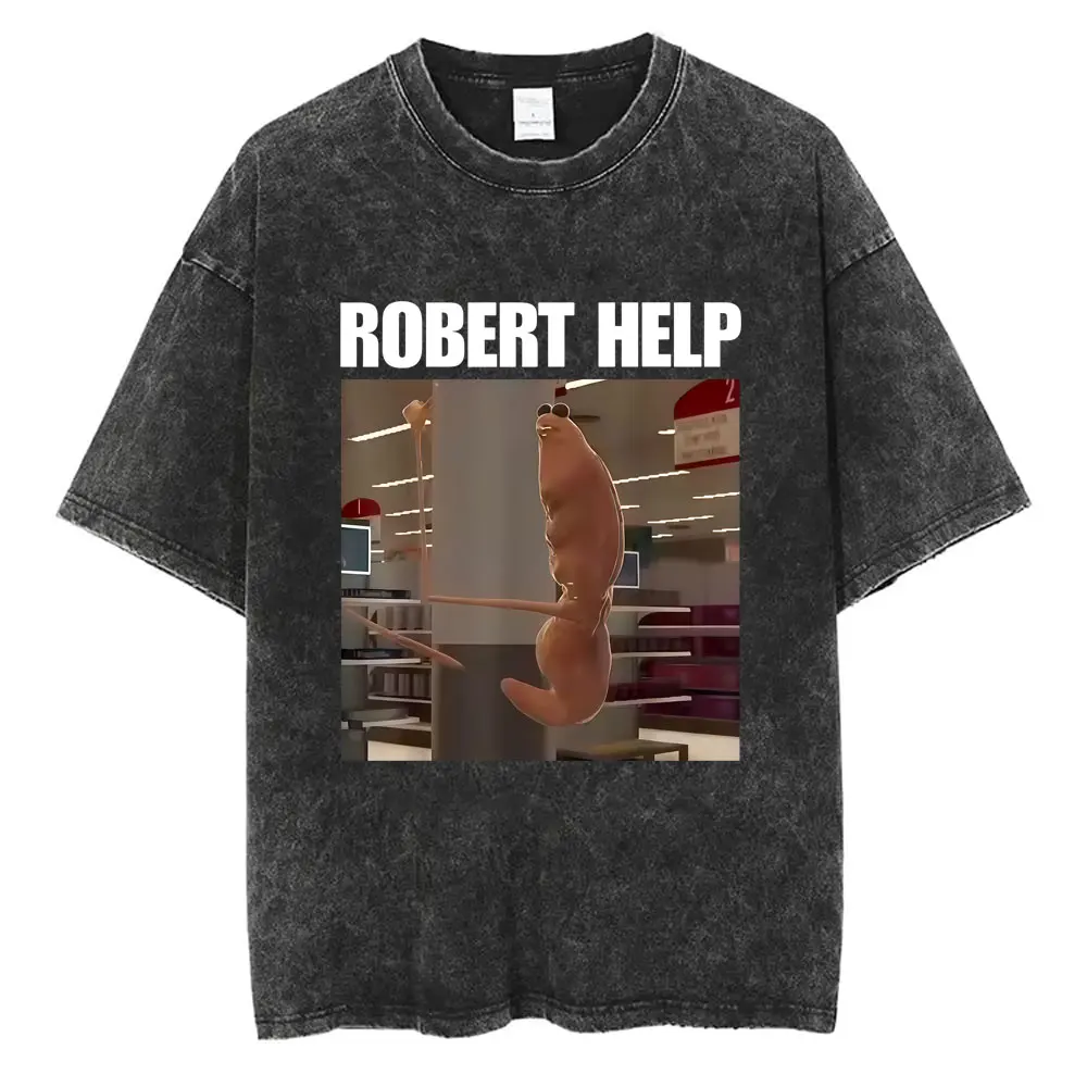 تي شيرت كلاسيكي مغسول بشكل واضح ليس قانونيًا لغسيل ماركوس الدودة مضحك ميمي تي شيرت رجالي ونسائي كاجوال من القطن كبير الحجم #5