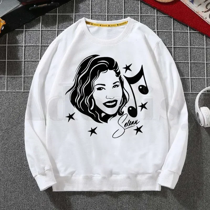 Vintage anni '90 ispirato Selena Quintanilla felpe con cappuccio alla moda felpa stampa tendenza abbigliamento uomo Hip-Hop felpe con cappuccio girocollo maschile da uomo