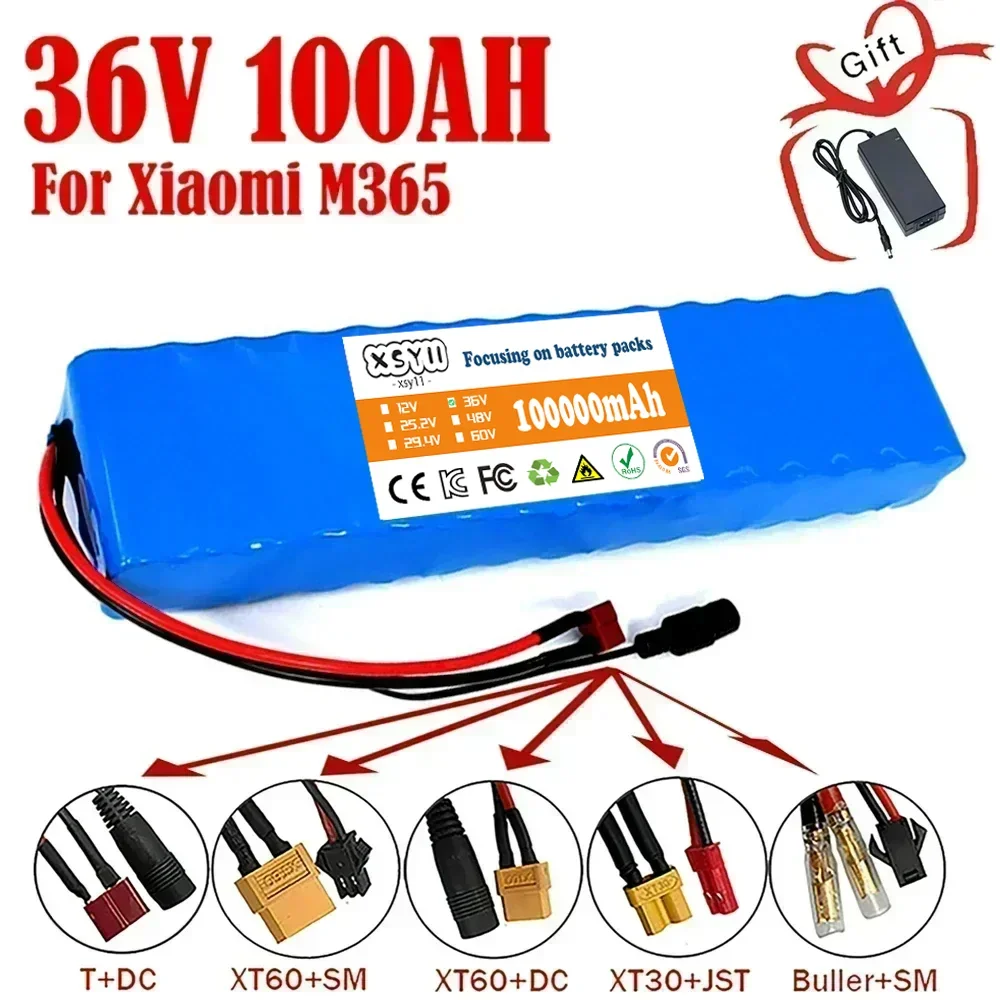 2024 Upgrade 36V 100000mAh 10S3P 36v Electric Scooter Battery Pack 36v Battery Scooter 18650 Lithium M365 Electric Scooter