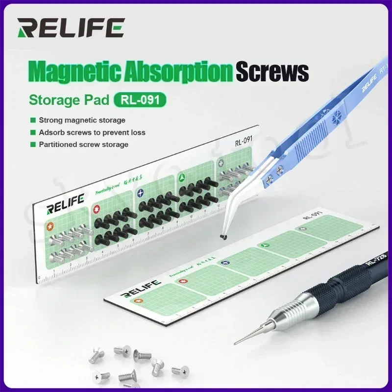 RELIFE RL-091 Magnetic Absorption Screws Storage Pad Partitioned Screw Storage Neat and tidy, Easy To Take