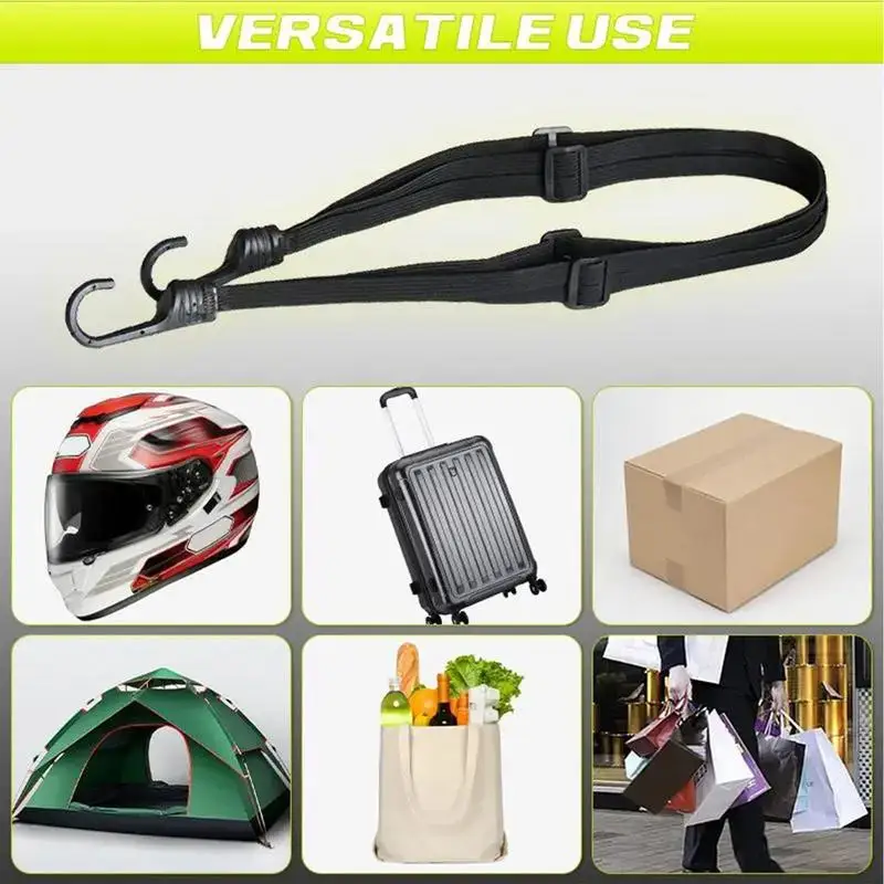 Motorcycle Cargo Straps Cargo Luggage Hook Strap Retractable Elastic Rope With 2 Hooks Multifunctional Tie-Down Straps For