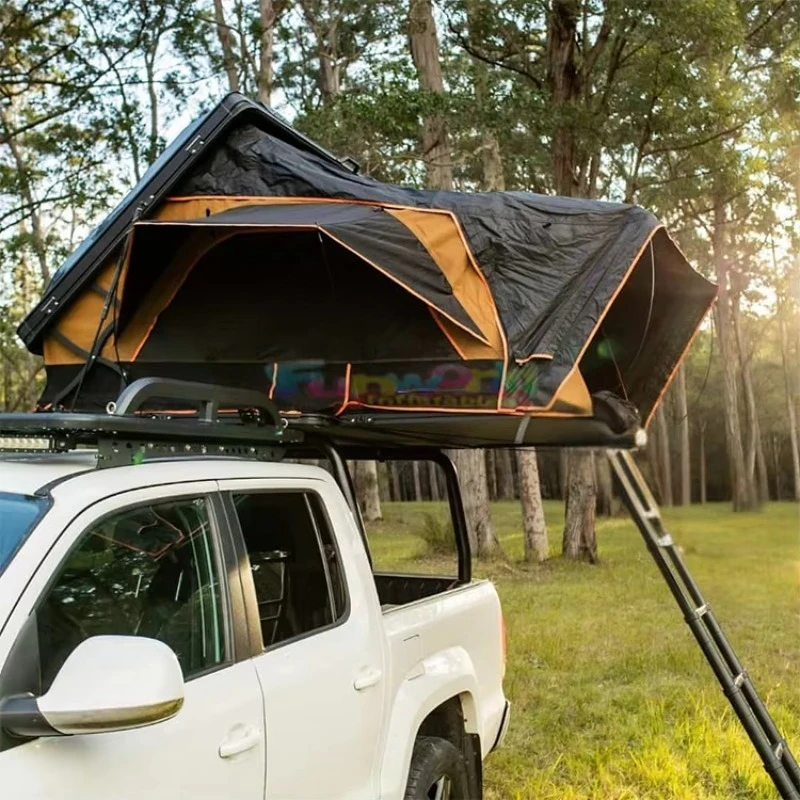 3 Person Hardshell Car Rooftop Tent Hard Shell Big Roof Tent With Solar Panels Outdoor Camping Waterproof Durable Roof Top Tent