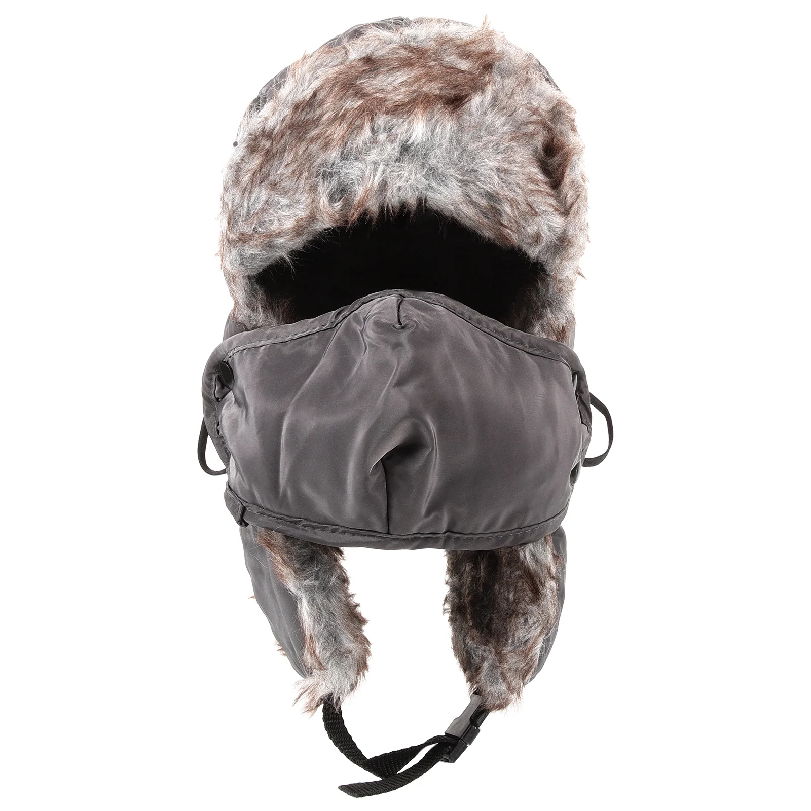 

Men Women Winter Trap Trapper Ski Hats Thick Artificial Hair Buckle Fixing Cold Protection Mask Hood Winter Hats