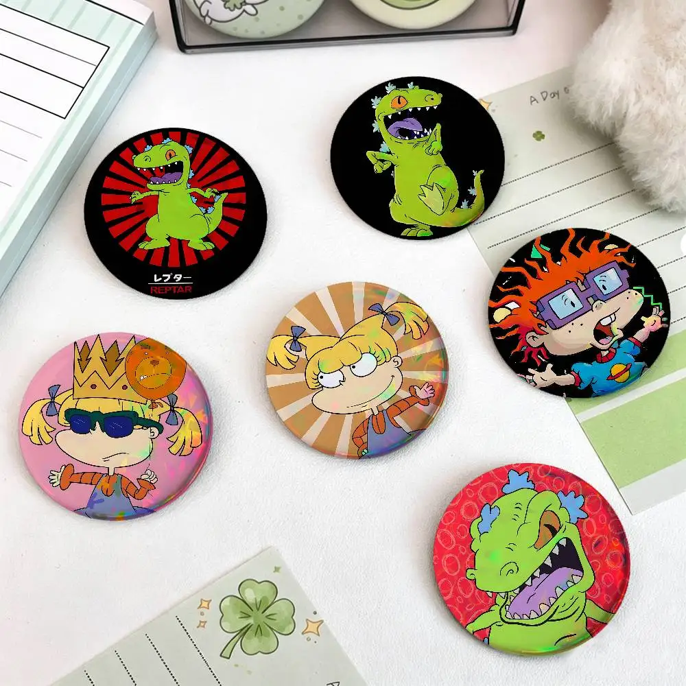 Cartoon R-Rugrats For Badge Custom Laser Hologram Enamel Pin Badge Metal Lapel Brooch For Clothes Bag Accessory Gift