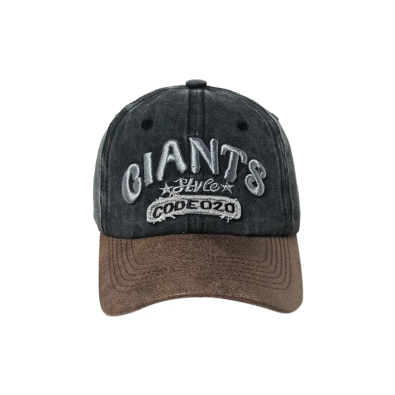 Retro Contrast Color American Baseball Cap Trendy Street Casual Machine Embroidery Peaked Cap Letters