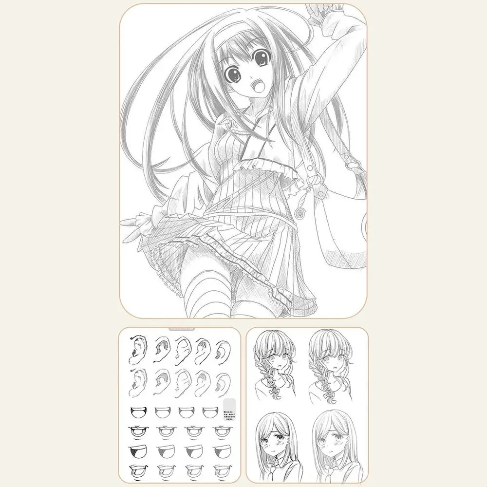 Anime Characters Hand Painted Tutorial Book Comics Girl Boy Practicing Art Copy Practice Book Studying Sketching Art Supplies