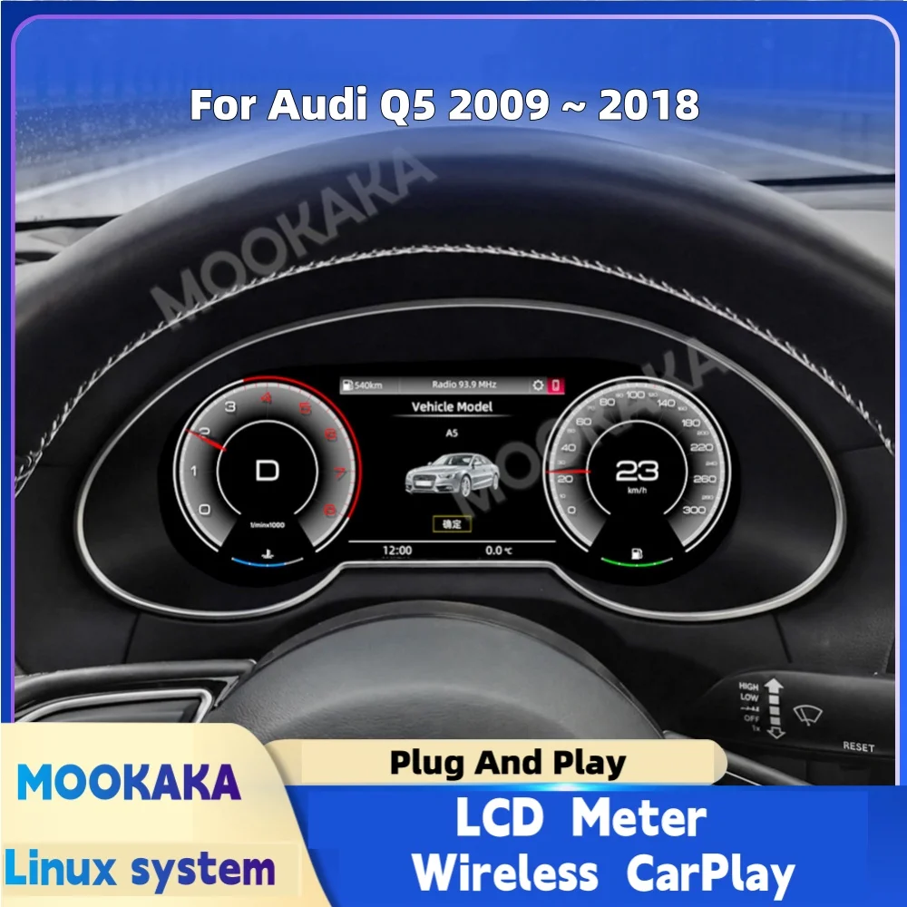 Digital Dashboard For Audi Q5 2009 2010 2011 2012 2013 2014 2015 2016 2017 2018 Cluster LCD Meter Virtual Cockpit Instrument