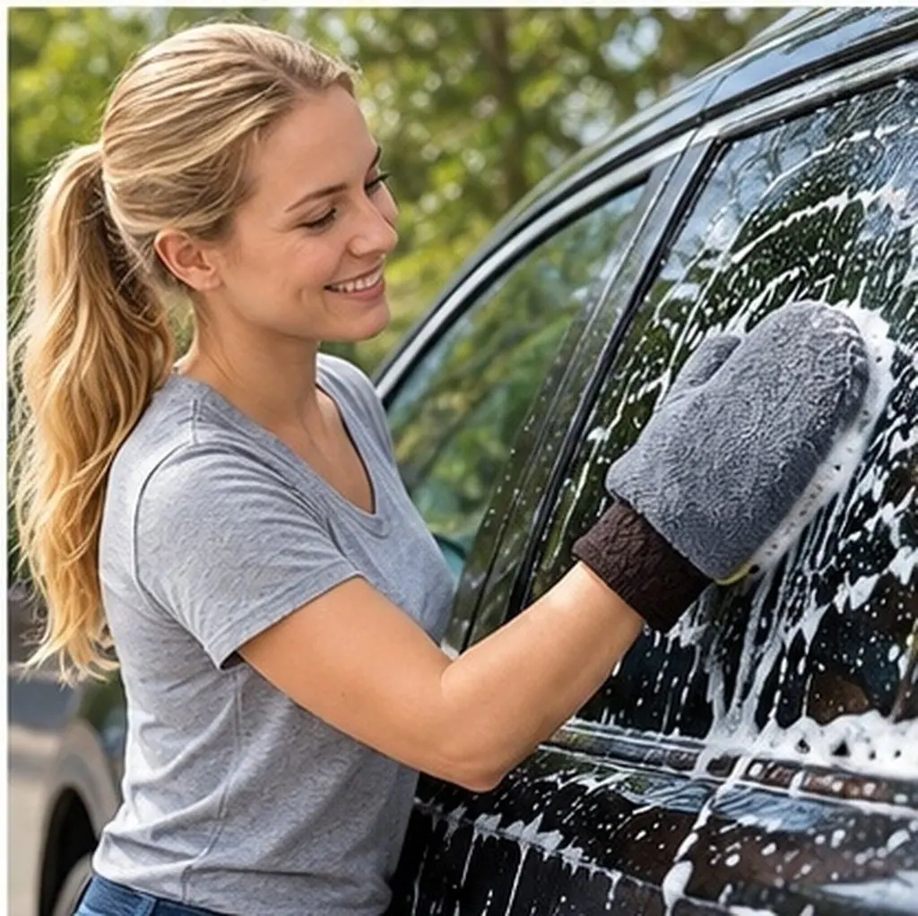 3Pcs Car Washing Glove Coral Fleece Soft Non Scratch Wash Mitt for Cars Homes Windows Vehicles Easy Clean Fast Drying Tool