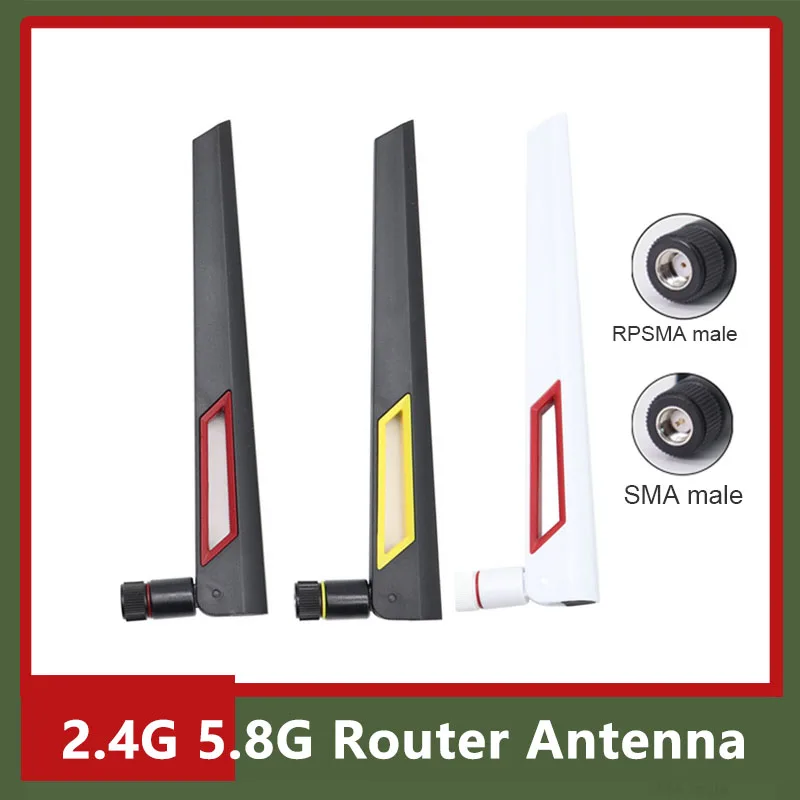 2pcs Dual band 12Dbi 2.4G 5G 5.8G Universal Antennas WIFI Antenna SMA WLAN Router Antenna Booster wireless network RF amplifier