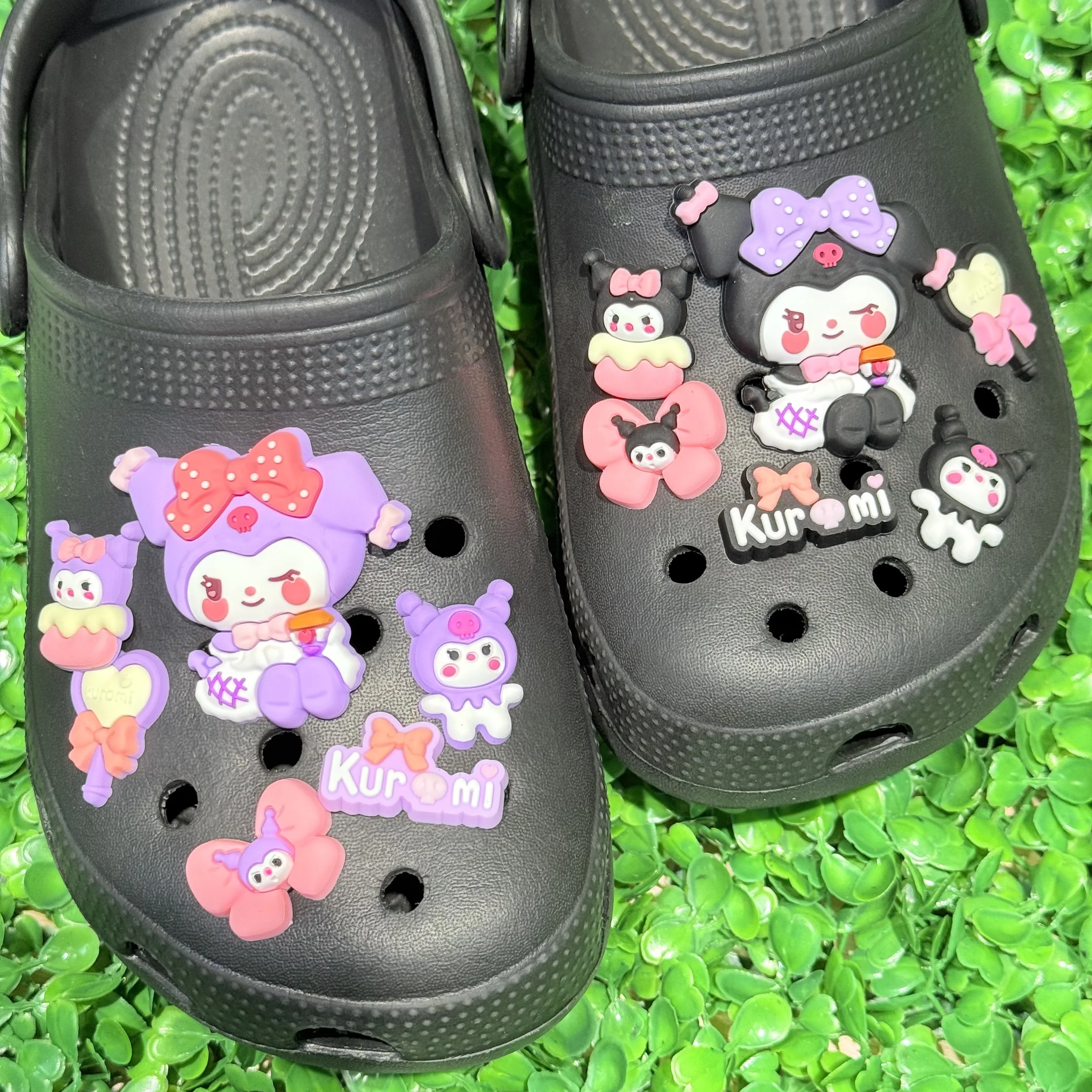 12-100 قطعة MINISO الكرتون الأحذية السحر Kuromi PVC DIY بها بنفسك إبزيم حذاء الأحذية الديكور صندل شاطئ اكسسوارات للأطفال هدايا