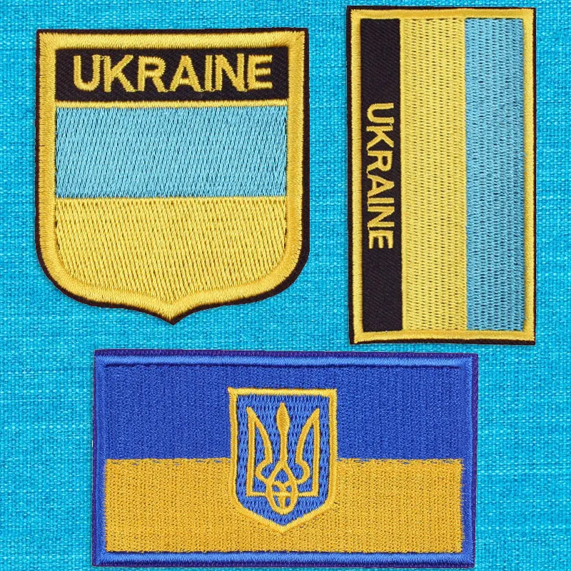 Ukrainian Flag Embroidered Patches Clothing Thermoadhesive Patches Ukraine Flag Sticker Israel Patch on Clothes Badges for Women