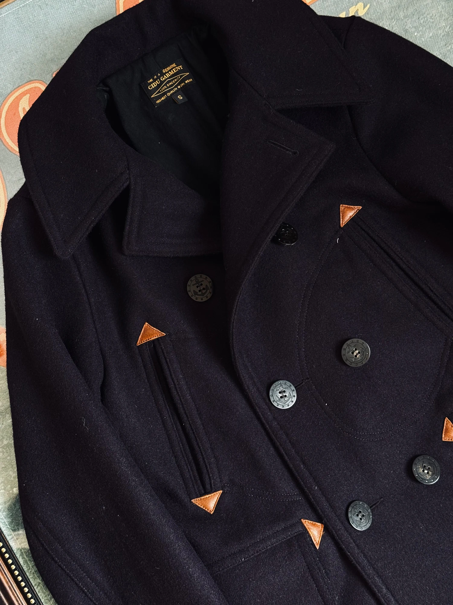 خياط براندو الوزن الثقيل 35oz صوف ذخب أمريكي عتيق 740 طاووس مزدوج الصدر #4