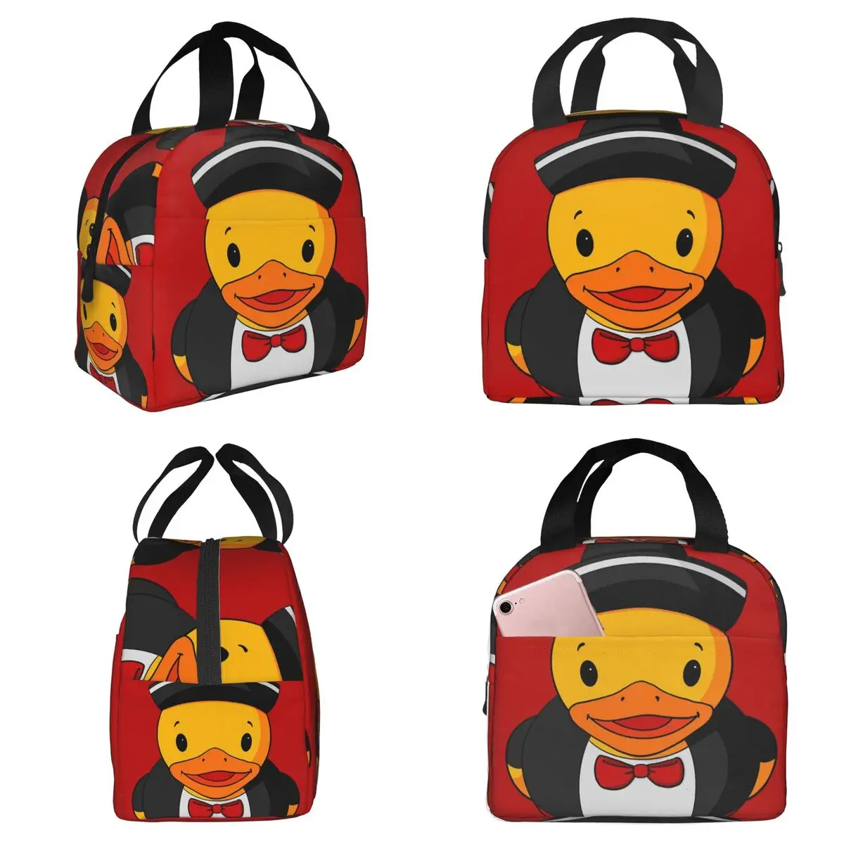 Isolierte Lunchtasche mit Mariachi-Gummienten-Motiv für Damen, Büro-Kühlbox, Thermo-Lebensmittelbox, tragbare Lunchboxen, Behälter