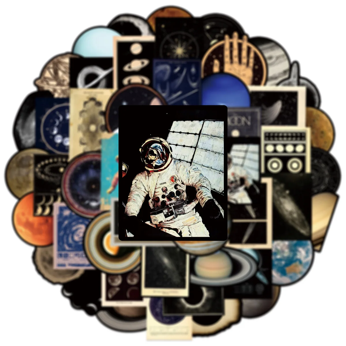 50PCS Planet Cartoon Stickers Space Graffiti Universe Decoration Star Decals Luggage Laptop Guitar Car Bike Skateboard Toys