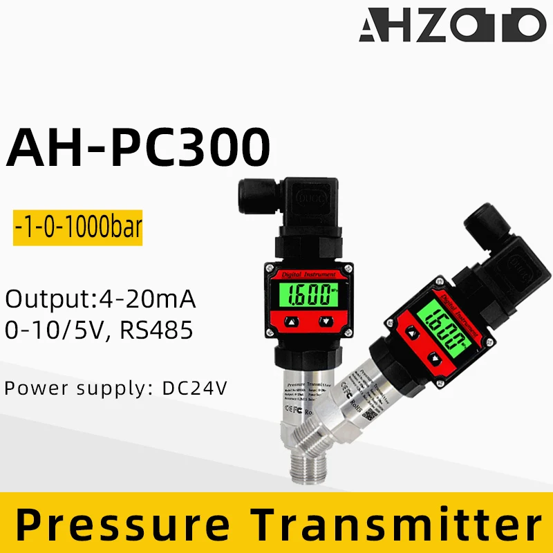 

Pressure Transmitter Digital Display -1bar-0bar-1000 bar 10bar Transducer 4-20mA RS485 M20*1.5 LCD Hersman Pressure Sensor