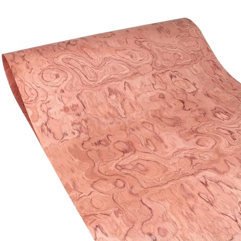 Reconstituted Engineered Bubinga Wood Veneer with Pommele Grain – E.V.,Fleece Backing,60x250cm,1pc, for Furniture & Home Décor