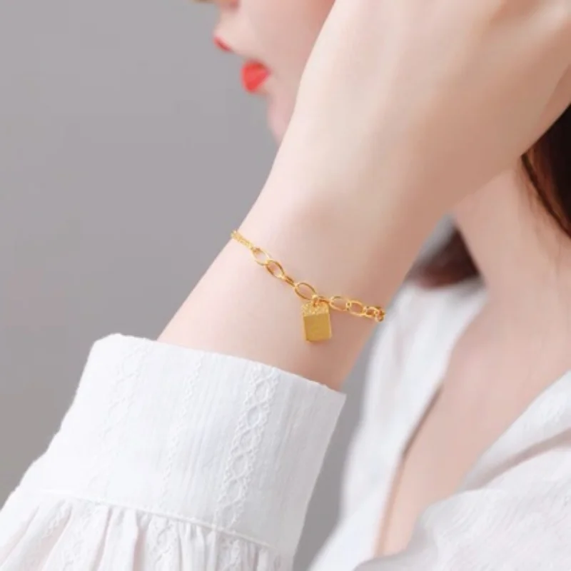 Golden Simple Personality Sense of Design Commute Leisure Atmosphere Fashion Jewelry Listing Ladies' Decorative Bracelet 2024