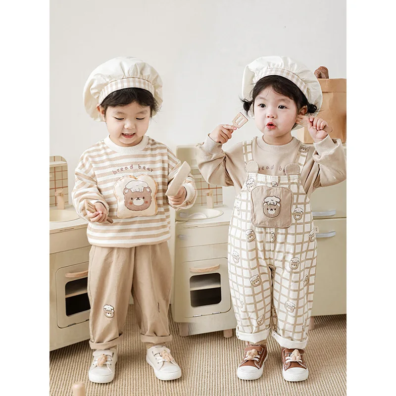 

Children's Korean Fashion Pants Baby Cartoon Plaid Spring 2023 New Girls' Casual Pants