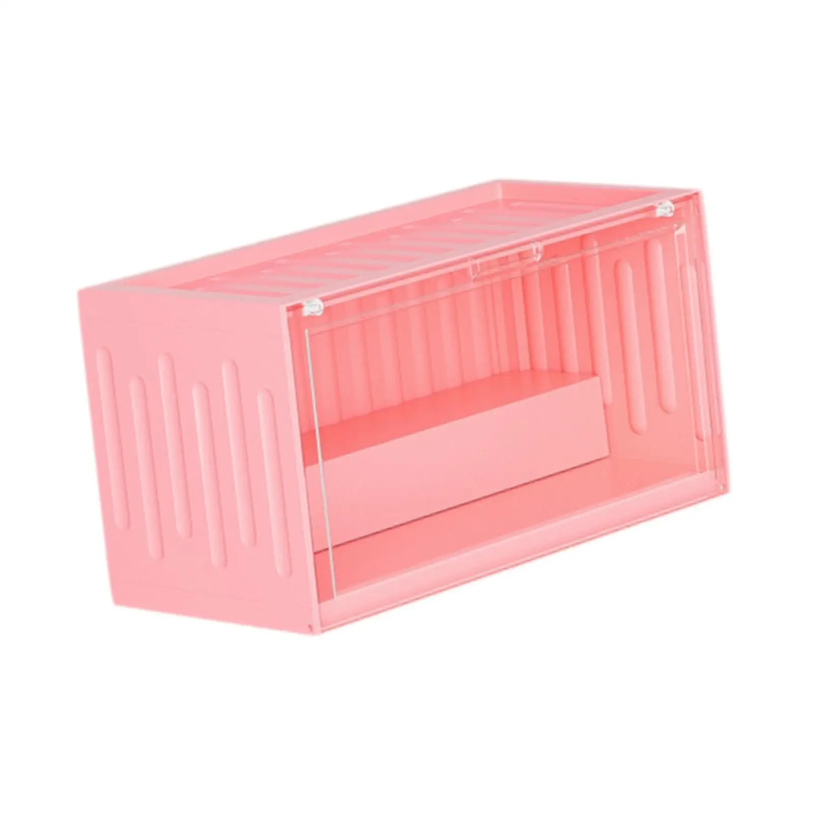 Stackable Collectible Display Box for Action Figures Anime Dolls Storage Cabinet with Door for Home Office Desk Organizing