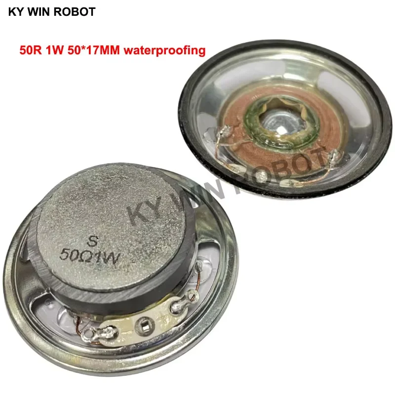 

2pcs/lot New Ultra-thin speaker waterproof 50 ohms 1 watt 1W 50R speaker Diameter 50MM 5CM thickness 17MM