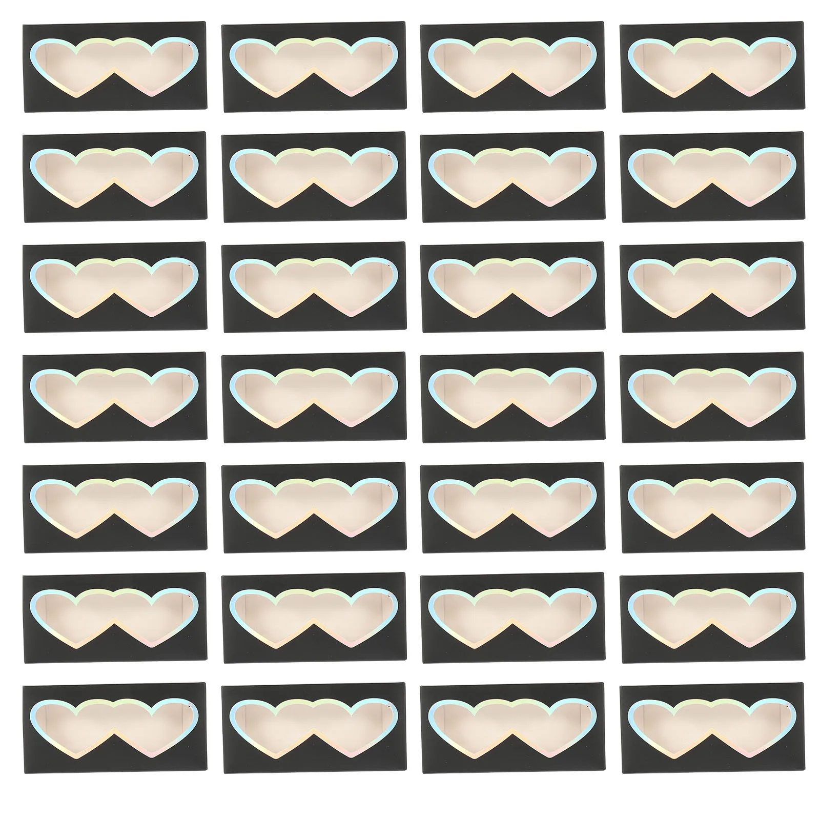 50pcs Heart Shaped Eyelash Storage Box Transparent False Lash Case Organizer Paper Eyelash Packaging Container For Travel Daily