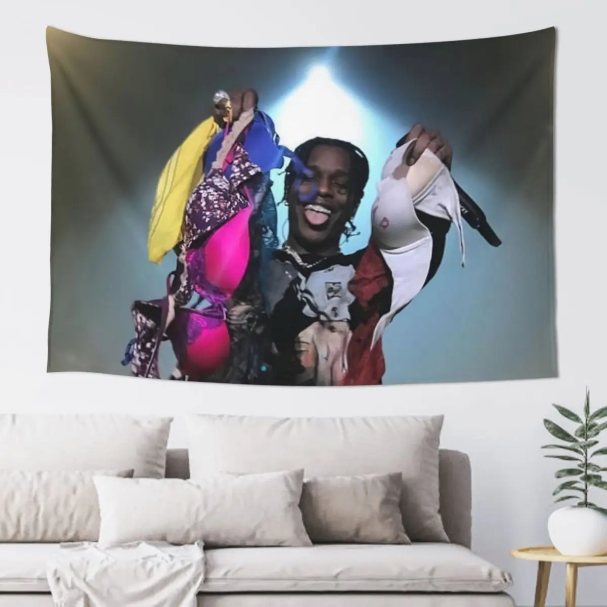 

Sexy Asap Bra Hahaha Tapestry Room Design Home Decoration Tapestry