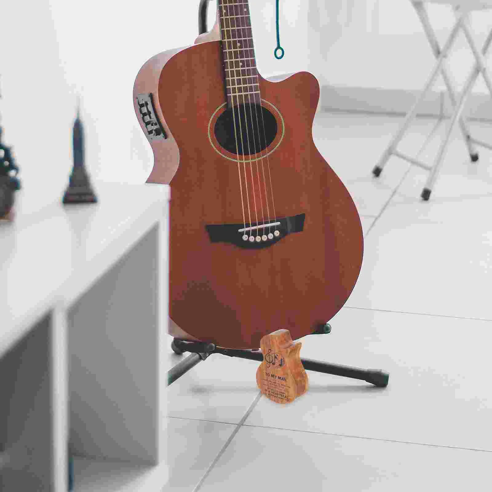 

Guitar Pick Case Wooden Storage Box for Acoustic Electric Guitar Picks ganizer Travel Concert School Ukulele Plectrum Holder