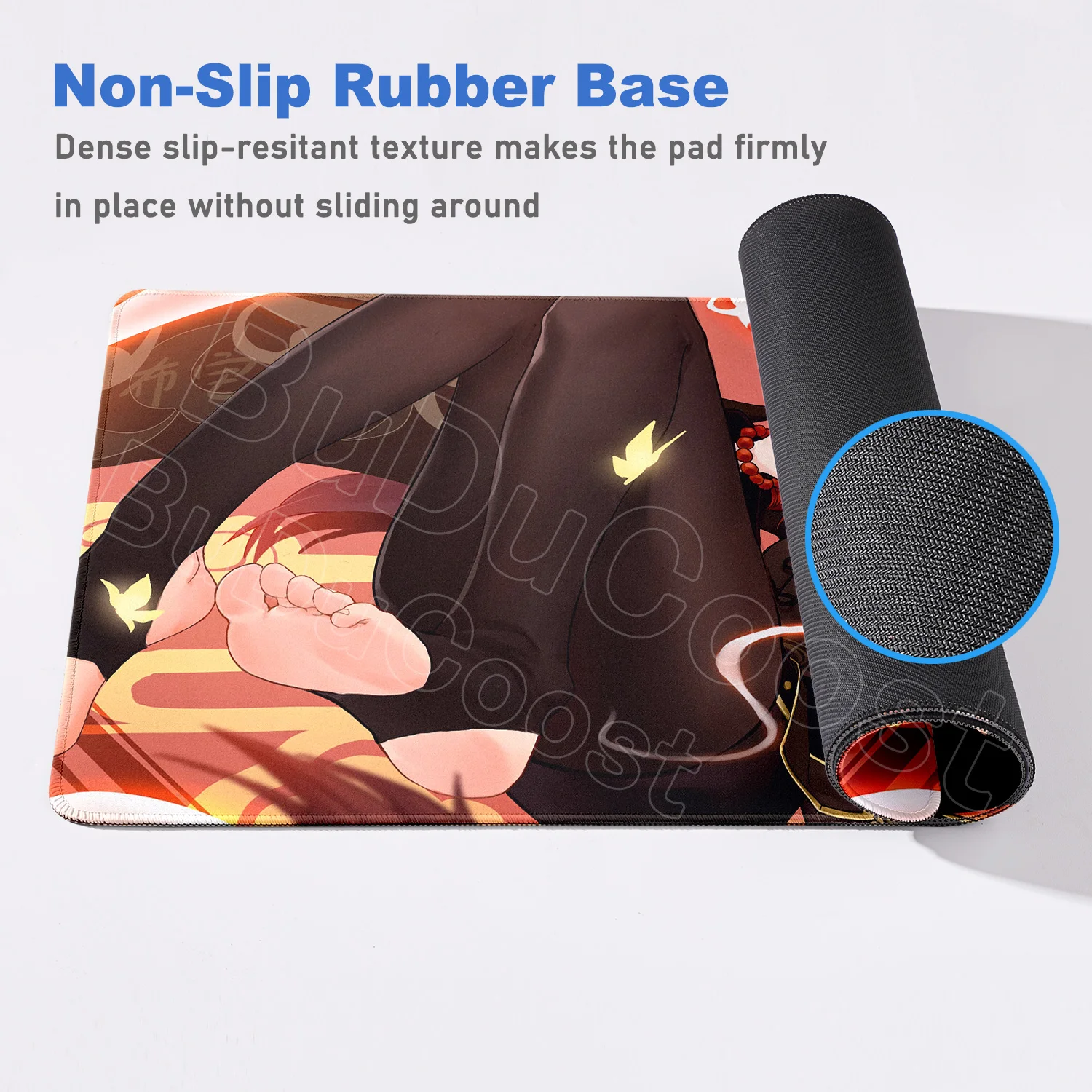 Genshin Impact Hu Tao Mouse Pad 90x40cm Laptop Gaming Office Anime Carpet XXL Rubber Anti-slip Base Deskmat Keyboard Accessories view 5