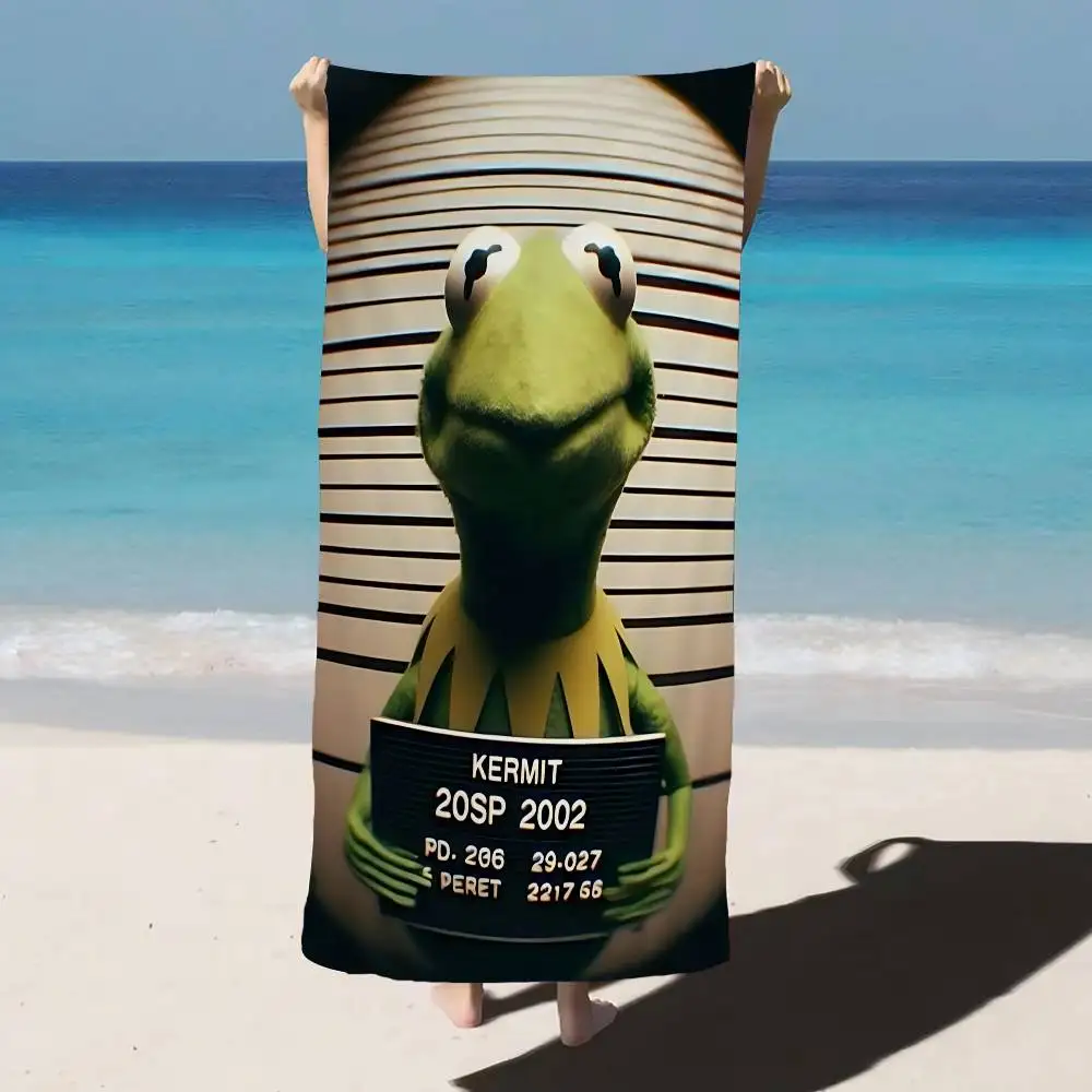 Classic Puppet K-Kermit T-The F-Frog Big Microfiber Beach Towels Quick Dry Towel Sand Beach Towels Pool Towel for Travel Swim