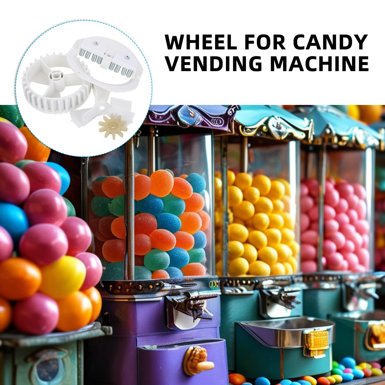 

Candy Machine Gears White Plastic Replacement Wheel for Vending Automatic Dispenser Parts Adjustable Turntable