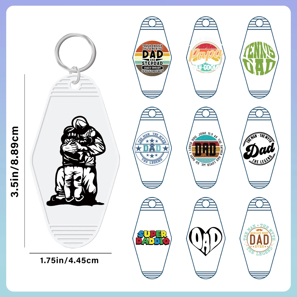 

5PCS Wholesale UV DTF Motel KeyChain Stickers UV DTF Stickers Transfers Print Bundle For Hotel KeyChains Decoration