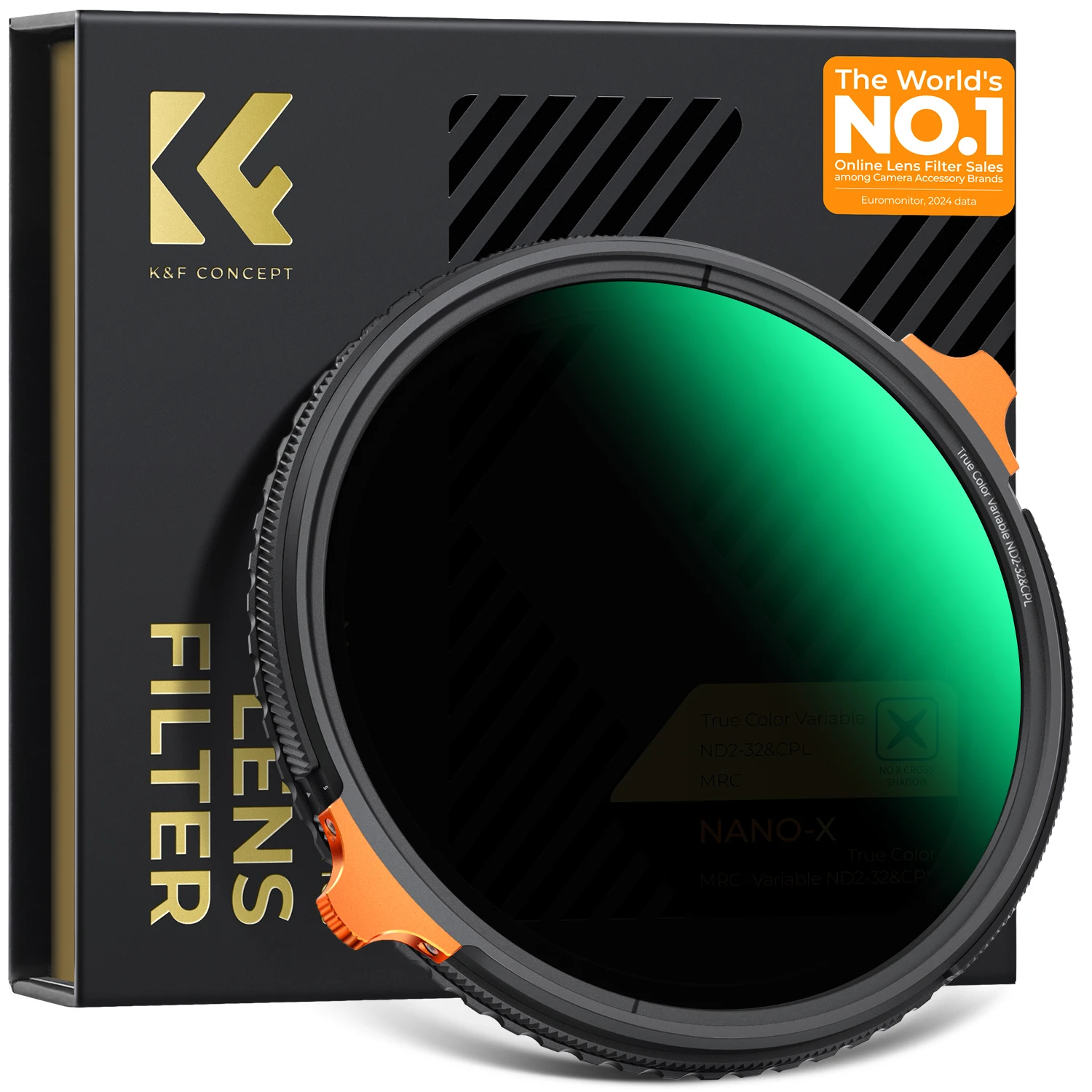

K&F CONCEPT Nano-X True Color Variable ND2-32+CPL Circular Polarizing 2 in 1 Lens Filter for 49/52/55/67/72/77/82mm Camera Lens