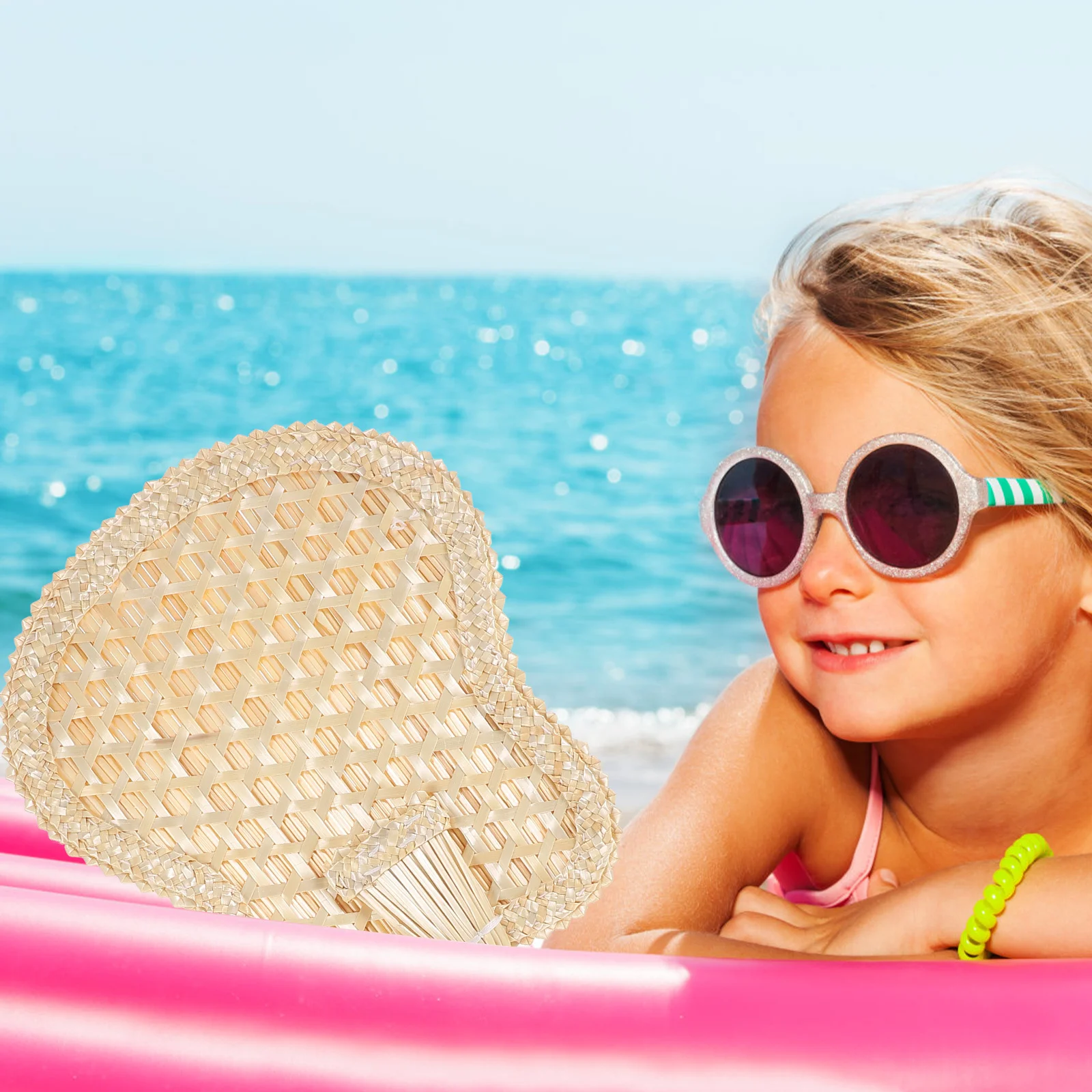 

Summer Cooling Fan Handheld Handwoven Straw Fan Natural Ventilation for Outdoors Parties Weddings Home Decor Portable