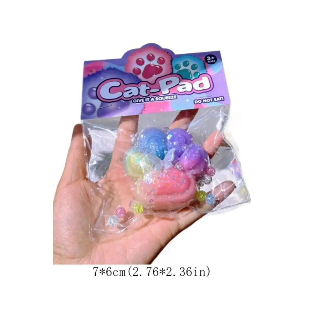 Novidade macio gato pata squeeze brinquedo tpr 3d dos desenhos animados brinquedo fidget silicone bonito gato pata pitada brinquedo brinquedos engraçados