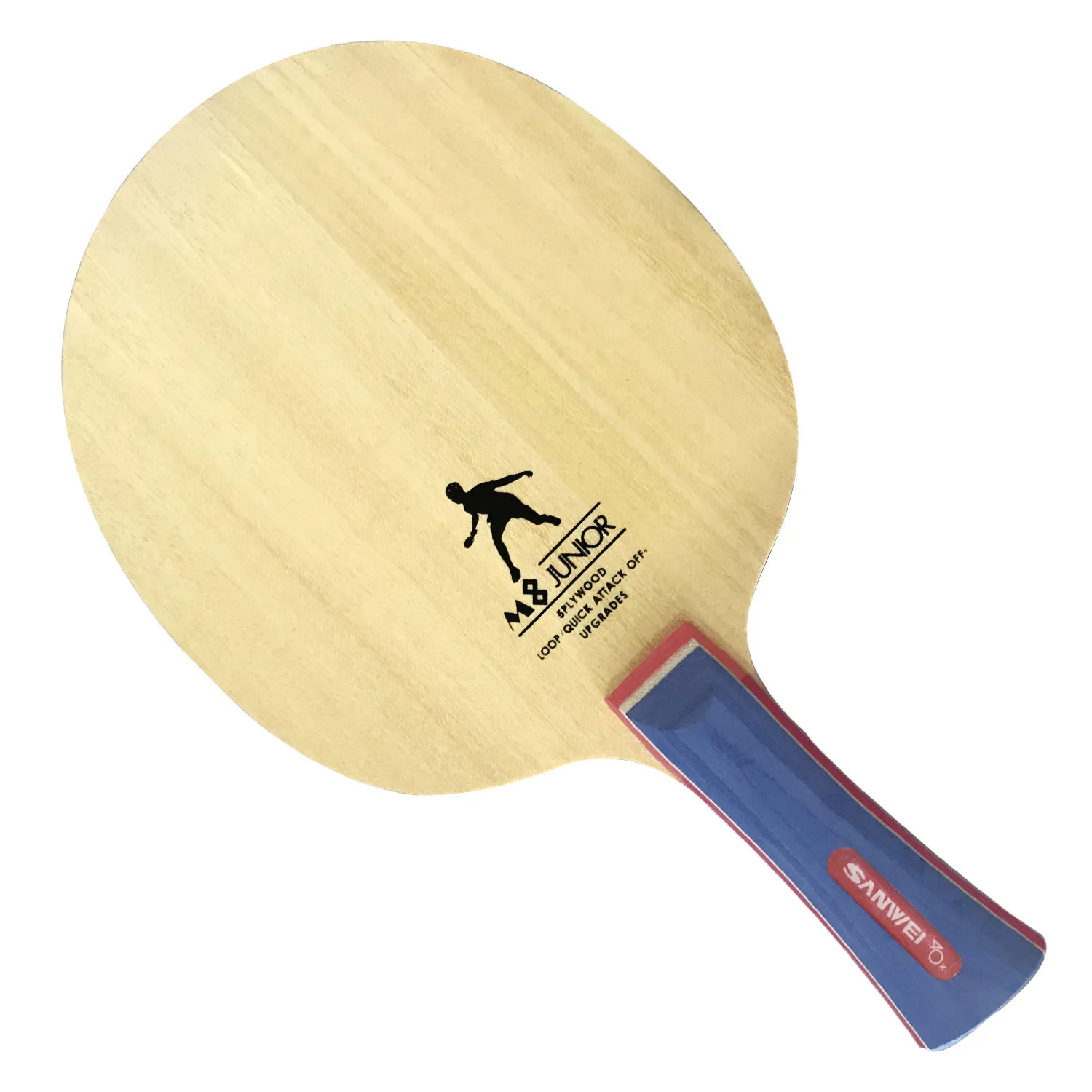 Pro Combo Schläger Sanwei M8 mit 2x 729 Allgemein-Tischtennisbelag mit Schwamm für einen Schläger, Long Shakehand FL – Detail 6